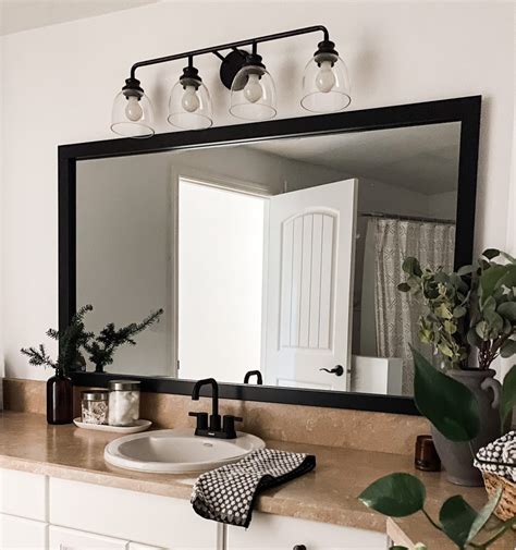 modern black bathroom mirror|contemporary black wall mirrors.